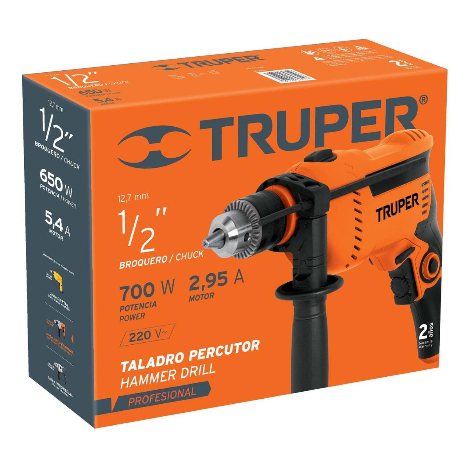 Rotomartillo 1/2 750 W, profesional, Truper